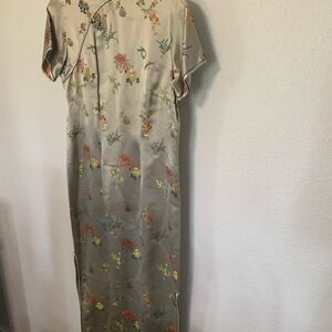 Peony Brand Floral Satin Dress